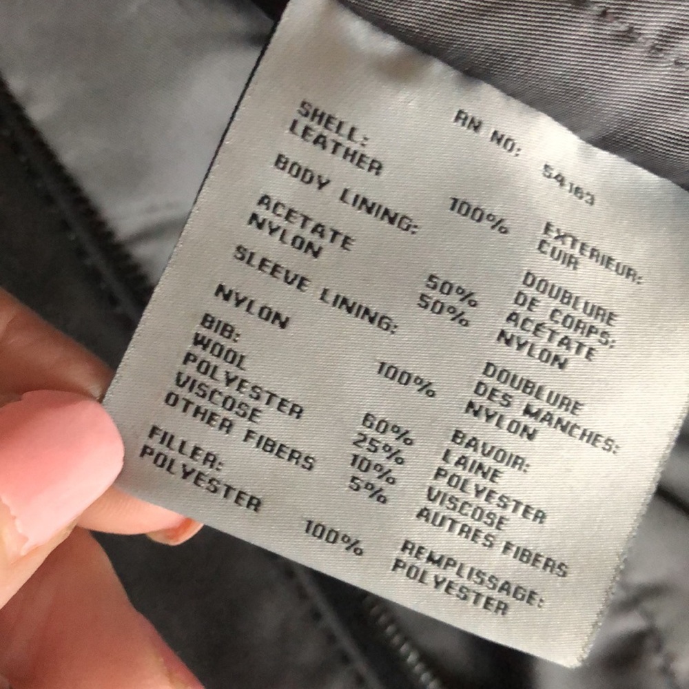 Marc New York Men’s Black Leather Jacket with Removable Wool Bib - Picture 11 of 12